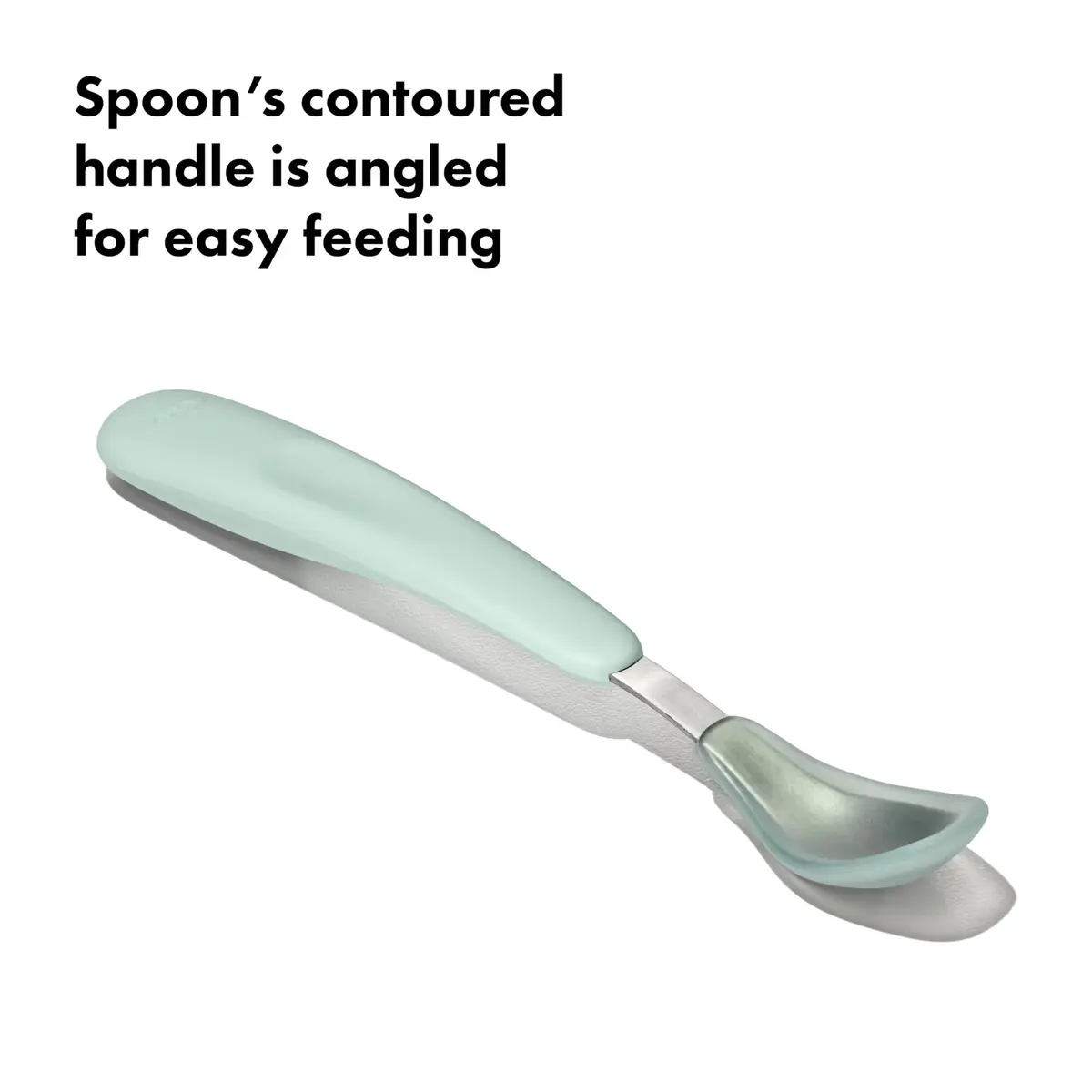 OXO Tot On-The-Go Feeding Spoon - Opal | Soft Silicone Baby Utensil with Travel Case - view 3
