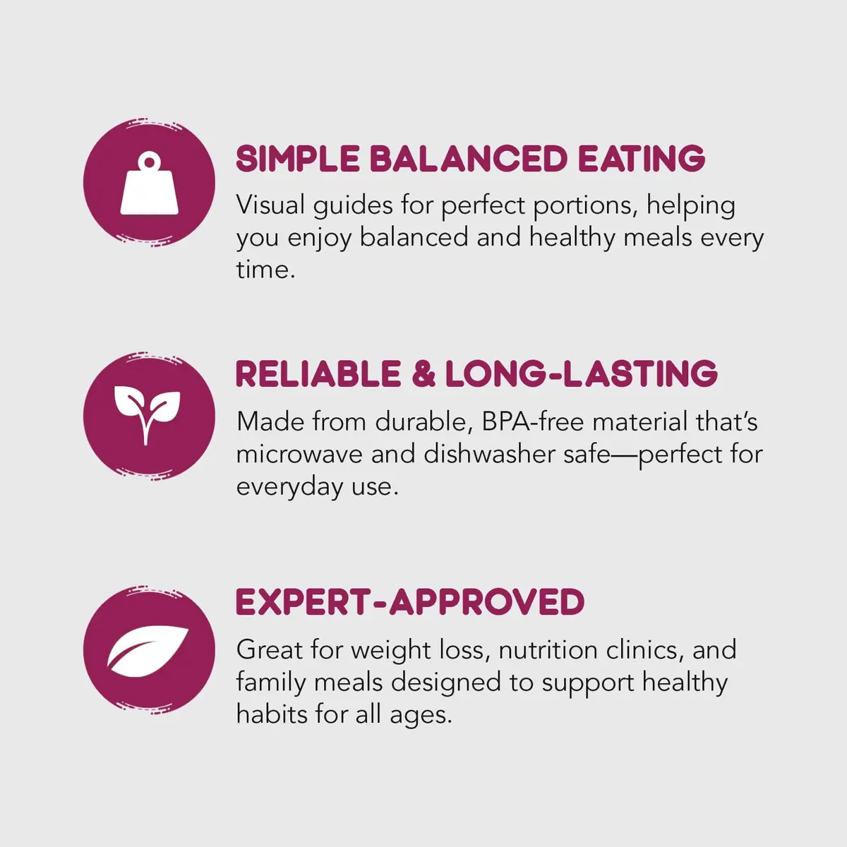 Health Beet 10” Diabetic Portion Control Plate 4 Pack | Balanced Eating Sections for Veggies Carbs Protein - view 3