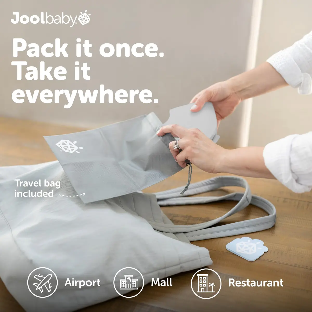 Jool Baby Folding Travel Potty Training Seat – Easy-Remove Pull Tab (Gray) | Portable, Compact & Lightweight - view 7