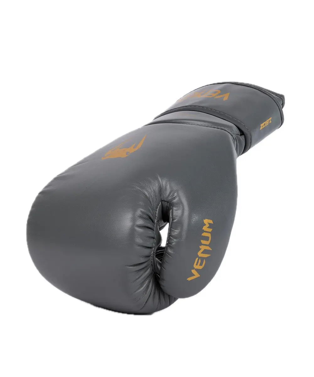 Venum Contender 1.5 Boxing Gloves - Grey/Gold - 14-Ounce | Durable Semi-Leather, Impact Absorbing Foam, Wrist Support - view 2
