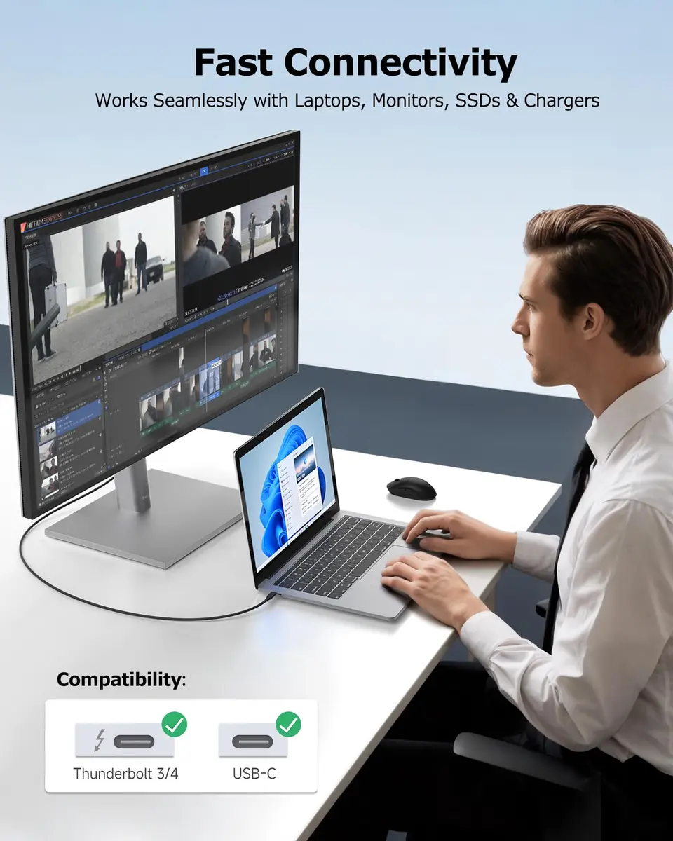 Cable Matters 40Gbps USB4 Cable, Thunderbolt 4/5 Compatible, 2m (6.6ft) | High-Speed Data Transfer & 8K Video - view 7