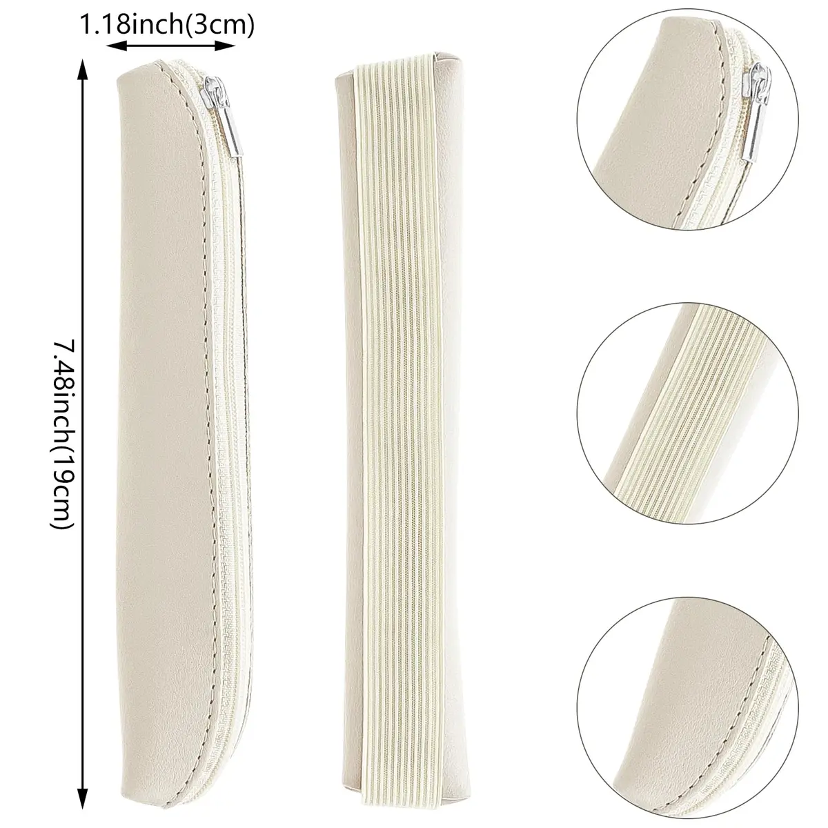 Aswewamt 5 Pcs Elastic Notebook Band Holders PU Leather Adjustable Pen Zipper Sleeve Pouch for Notebook Planners Binders Books | Multifunctional, Portable, PU Leather - view 2
