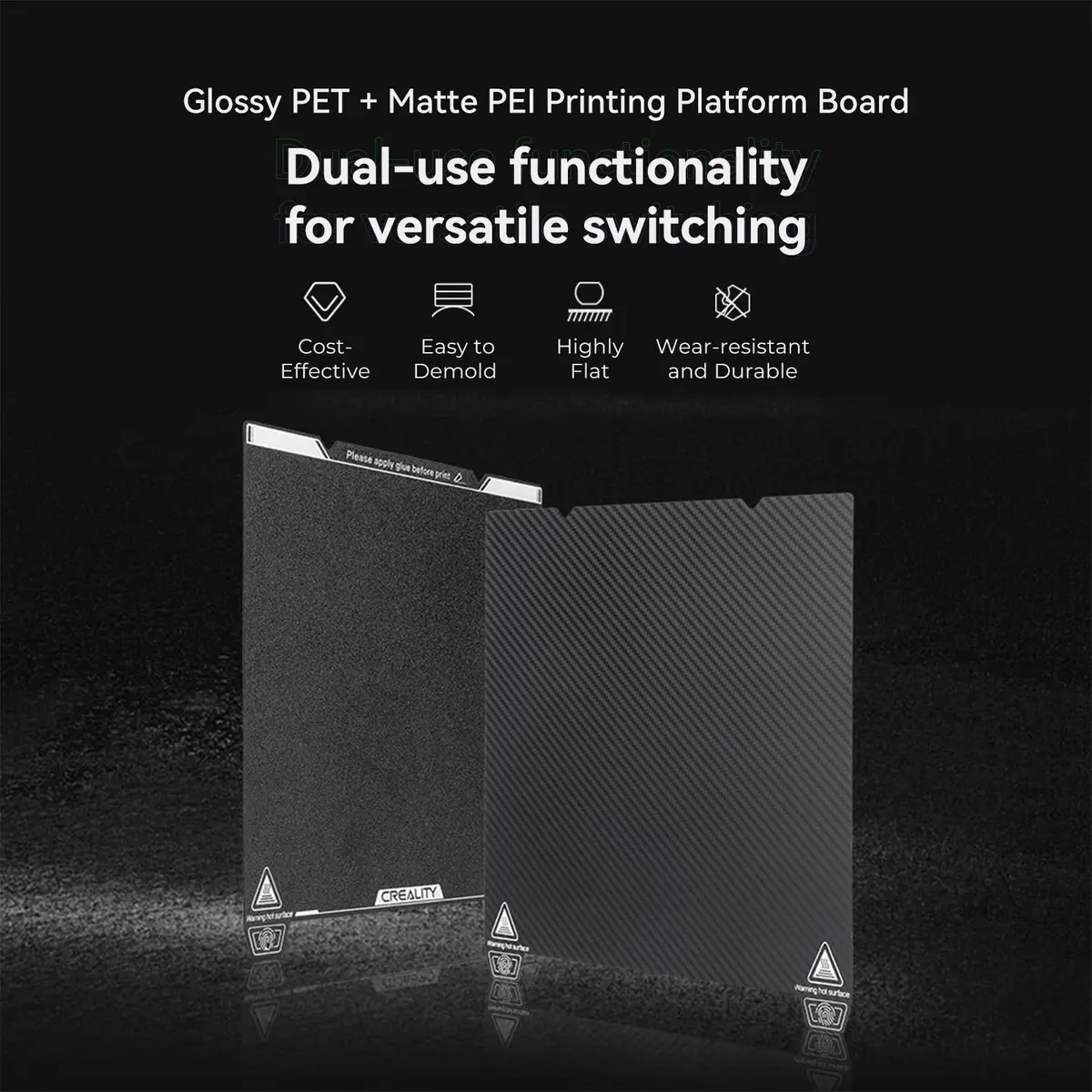 Creality K1 PEI Build Plate Kit 235x235mm (PET+PEI) | Dual-Sided Printing Surface - view 2