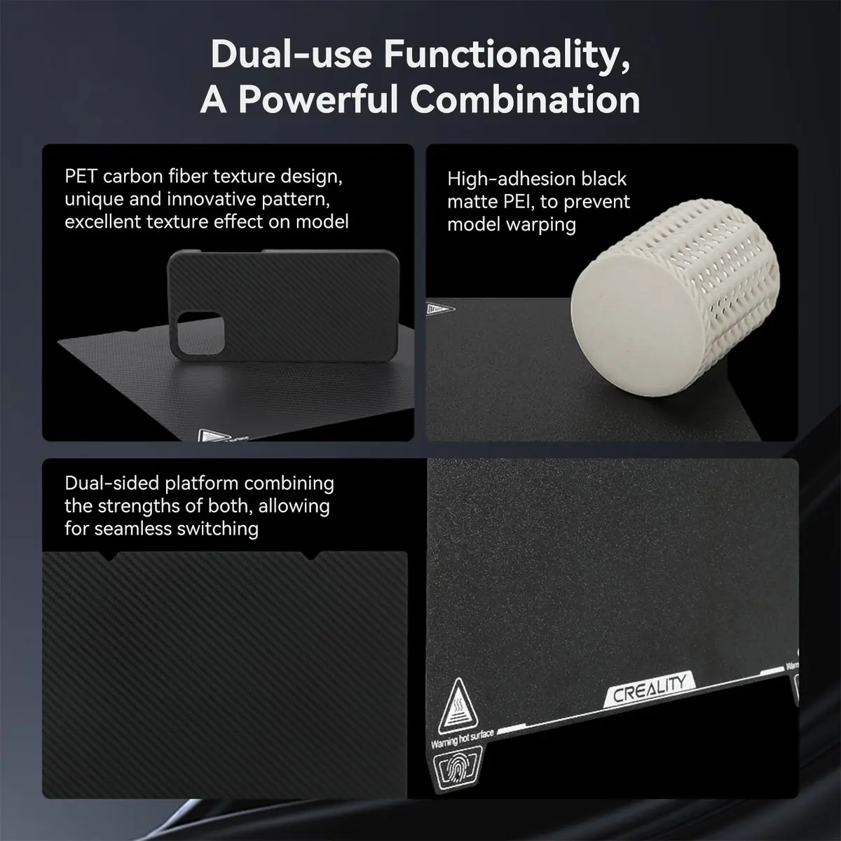 Creality K1 PEI Build Plate Kit 235x235mm (PET+PEI) | Dual-Sided Printing Surface - view 3