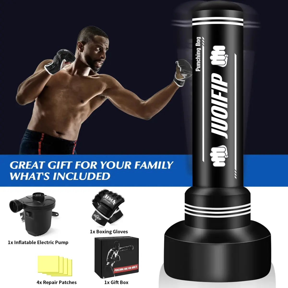 YORWHIN Freestanding Punching Bag 70" with Stand, Gloves & Pump | Heavy Duty Inflatable Boxing Bag for MMA Training - view 7