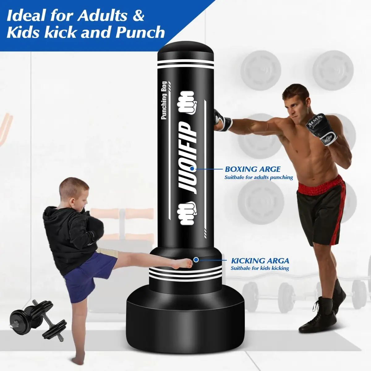 YORWHIN Freestanding Punching Bag 70" with Stand, Gloves & Pump | Heavy Duty Inflatable Boxing Bag for MMA Training - view 2