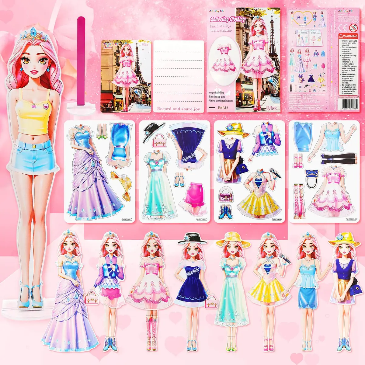 PainZieteg Magnetic Dress Up Dolls for Girls 4-10 | Creative Magnetic Princess Paper Doll Set - main product image