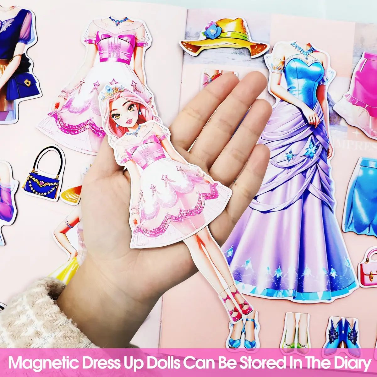 PainZieteg Magnetic Dress Up Dolls for Girls 4-10 | Creative Magnetic Princess Paper Doll Set - view 6