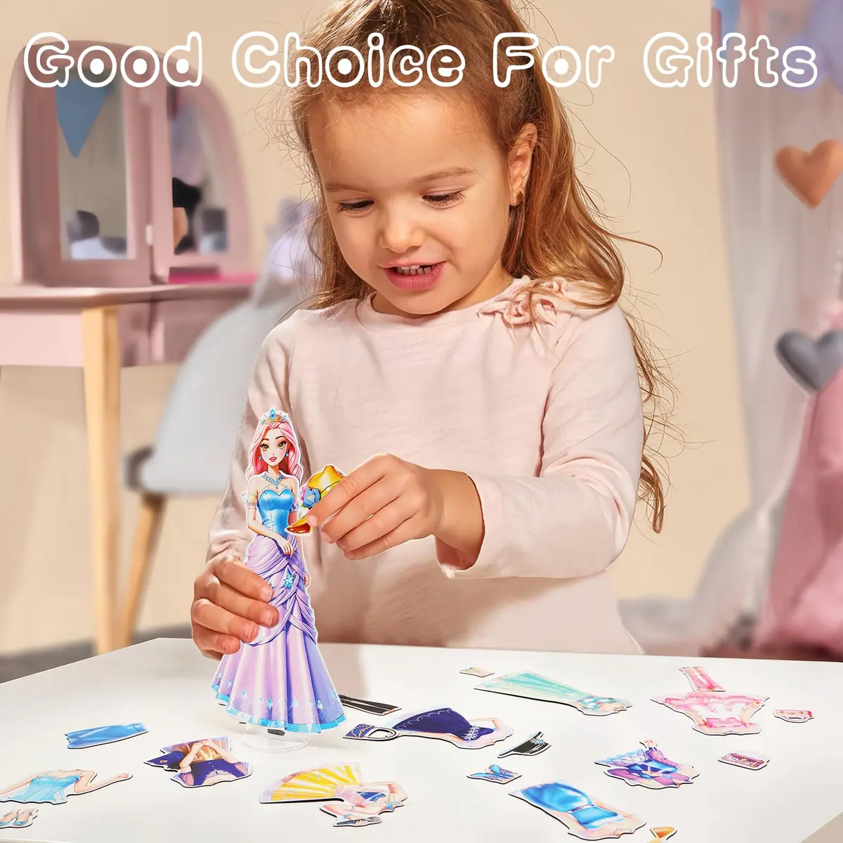 PainZieteg Magnetic Dress Up Dolls for Girls 4-10 | Creative Magnetic Princess Paper Doll Set - view 2