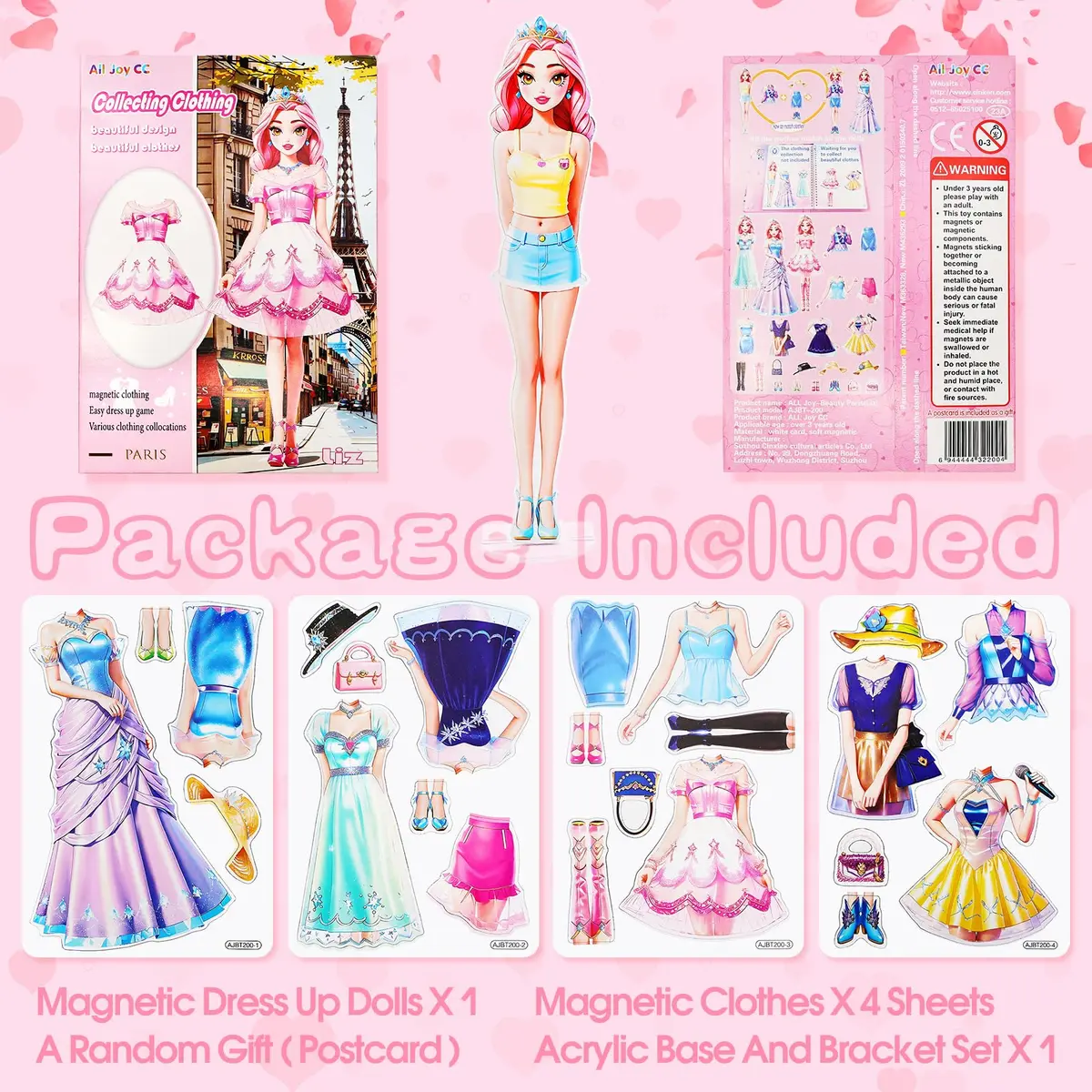 PainZieteg Magnetic Dress Up Dolls for Girls 4-10 | Creative Magnetic Princess Paper Doll Set - view 3