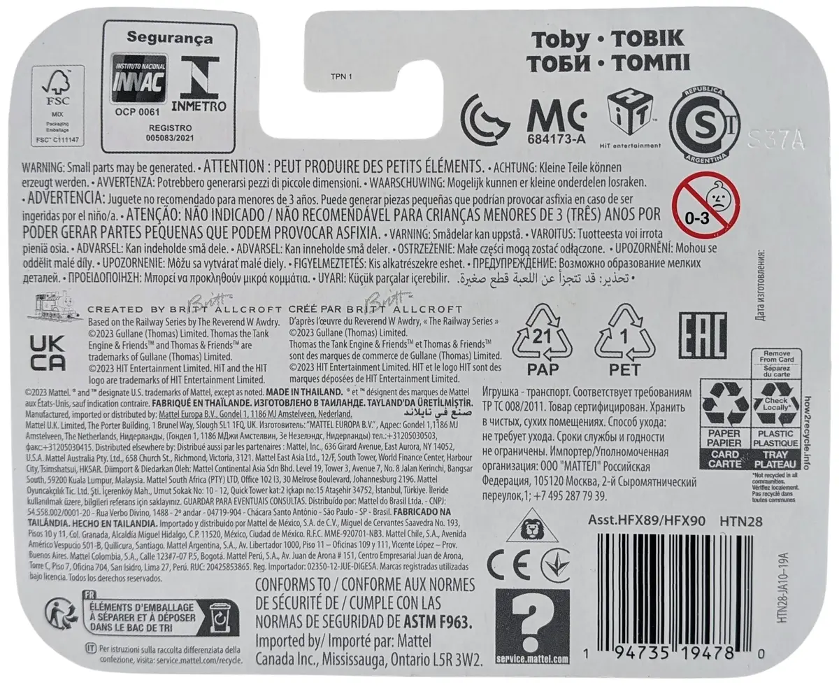 Thomas & Friends Toby Metal Diecast | All Engines Go, Fisher-Price Push-Along Toy Train for Kids 3+ | 1.89 inch - view 8