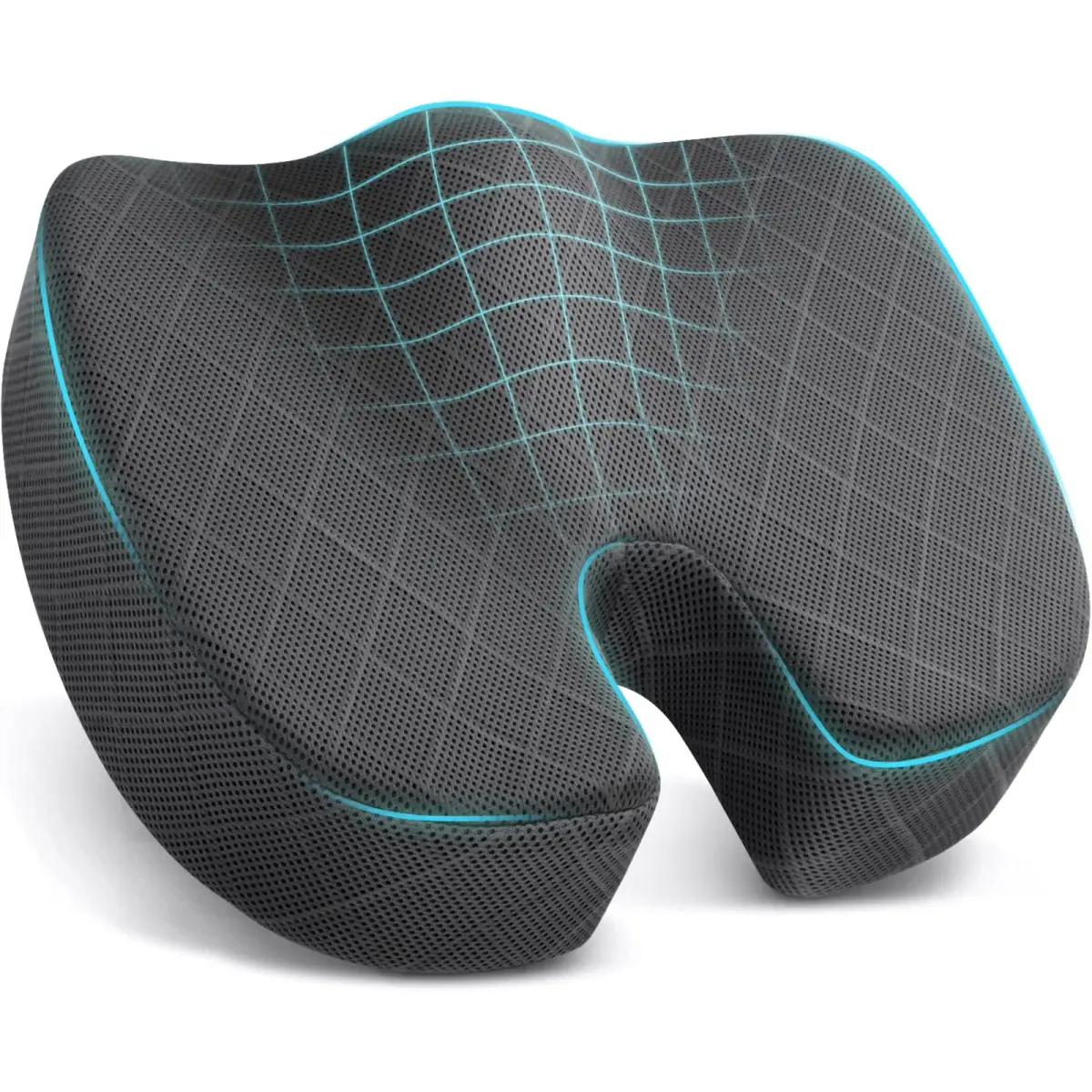 TushGuard Grey XX-Large Seat Cushion | Ergonomic Memory Foam for Office Chair & Car Seat - main product image