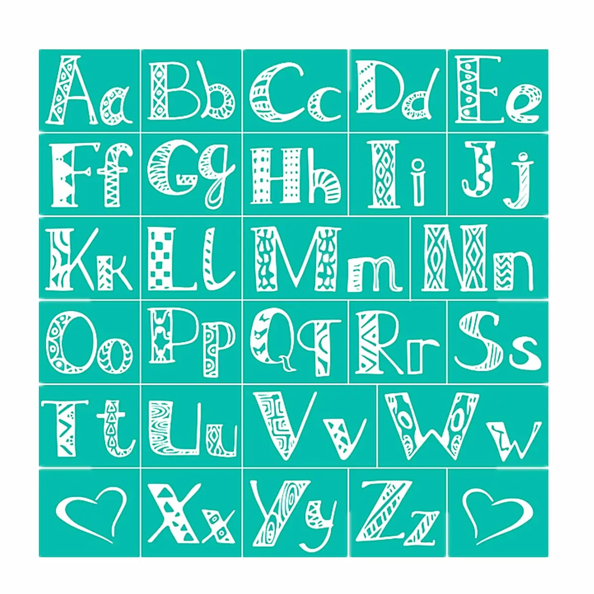JAJADO Reusable Silk Screen Transfers Letter Symbol Alphabet DIY Stencils 8.5x11 inch | Adhesive Mesh for Painting & Craft - main product image