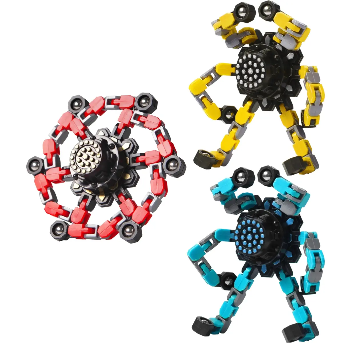 Gokeey Transformable Fidget Spinners 3 Pcs | Stress Relief Sensory Toys for Kids and Adults - main product image
