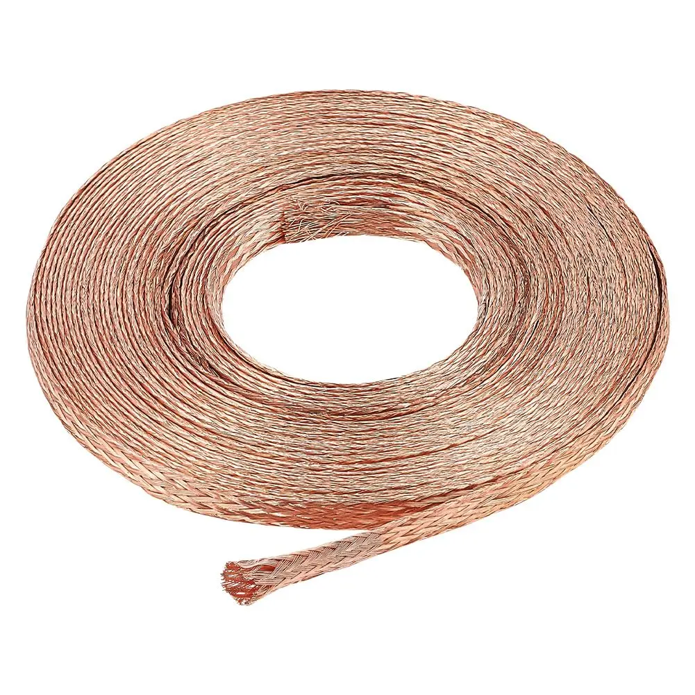 BENECREAT 6mm Copper Braided Wire 8.75 Yards (25.4 mm / 1mm Thick) | Ground Strap for Noise Reduction - main product image