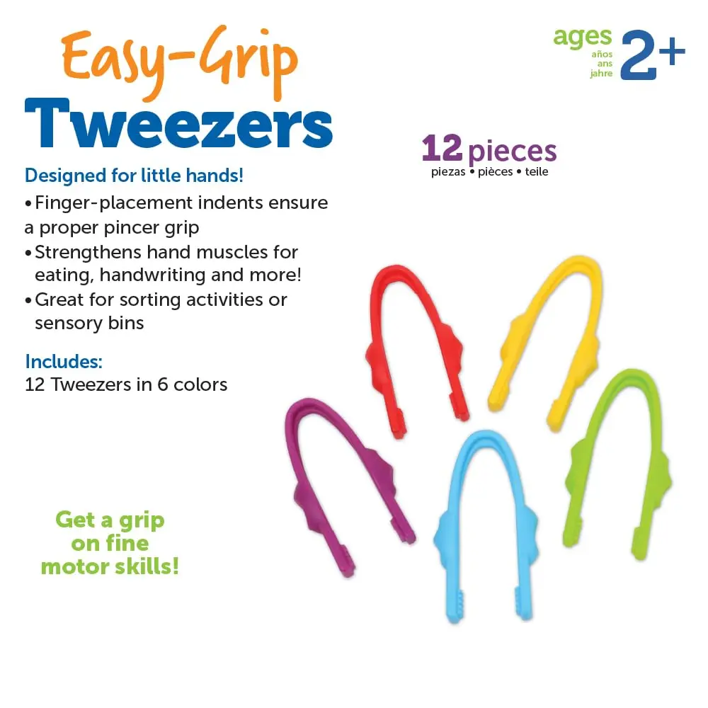 Learning Resources Easy-Grip Tweezers | Develop Fine Motor Skills for Toddlers 2+ | Durable Plastic, 12 Colors - view 6