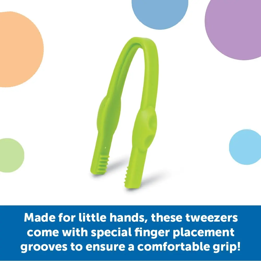 Learning Resources Easy-Grip Tweezers | Develop Fine Motor Skills for Toddlers 2+ | Durable Plastic, 12 Colors - view 3