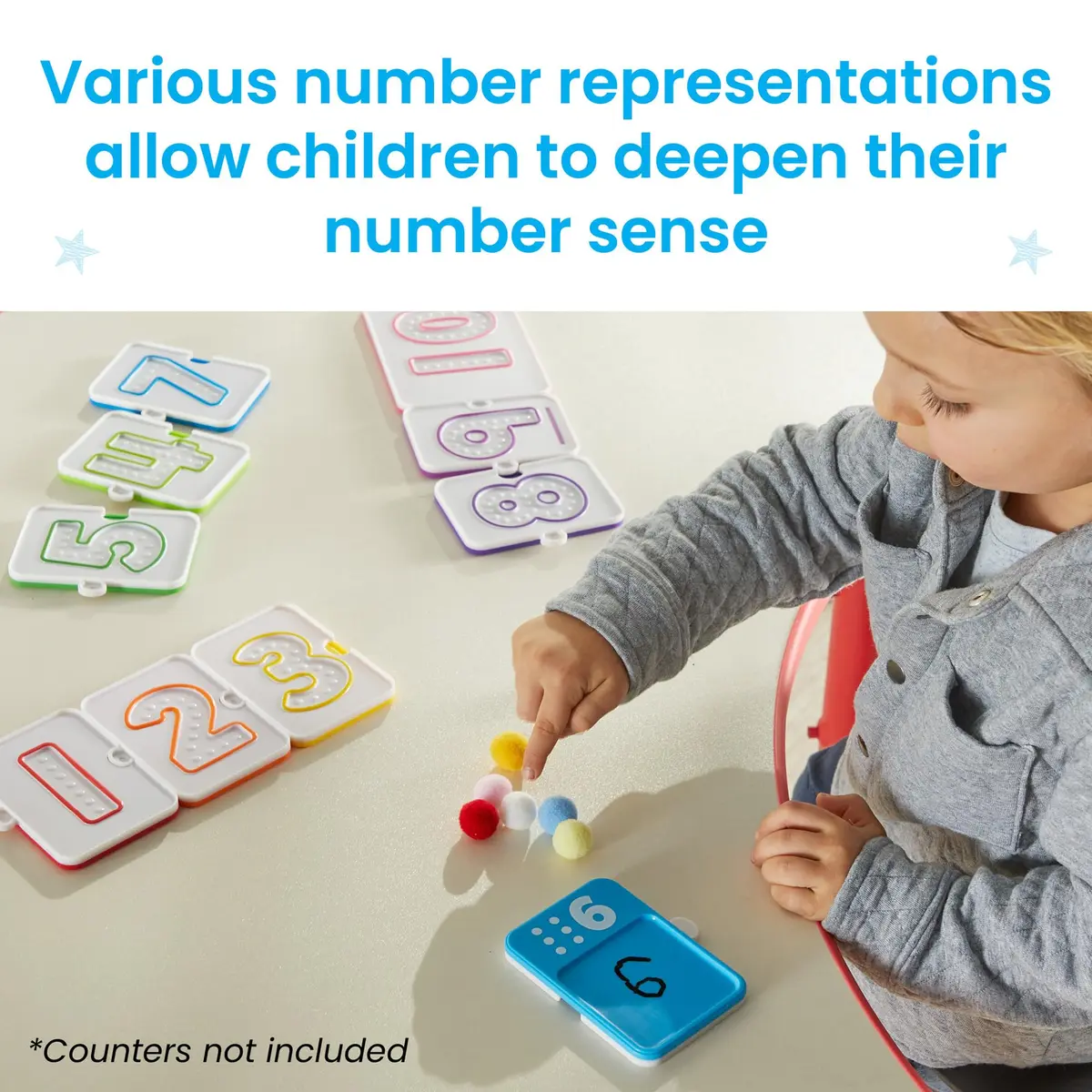 hand2mind Sensory Number Trays, Learning Numbers for Kids, Ages 3+ | Multicolor, Textured & Stackable - view 6