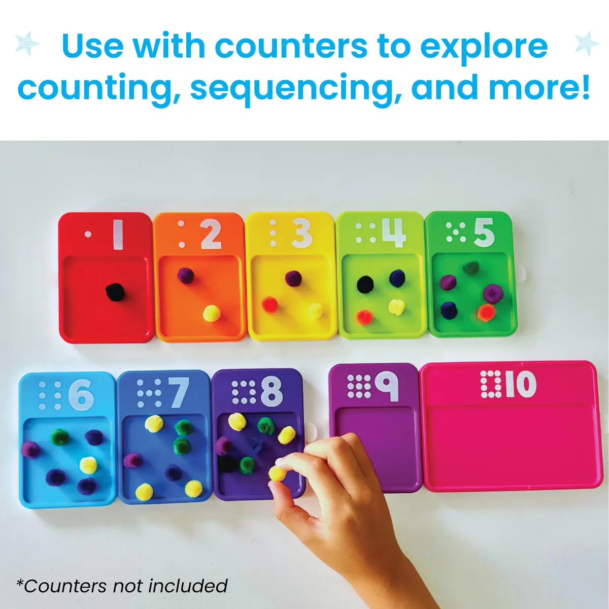hand2mind Sensory Number Trays, Learning Numbers for Kids, Ages 3+ | Multicolor, Textured & Stackable - view 4