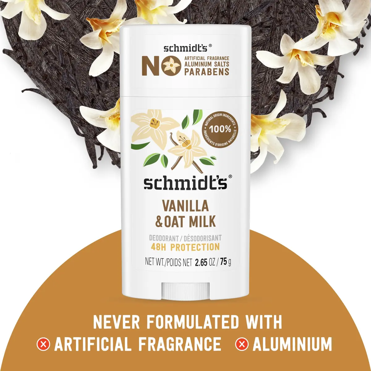 Schmidt's Vanilla & Oat Milk Deodorant Stick | 100% Natural, Vegan, Cruelty-Free, 75ml - view 7