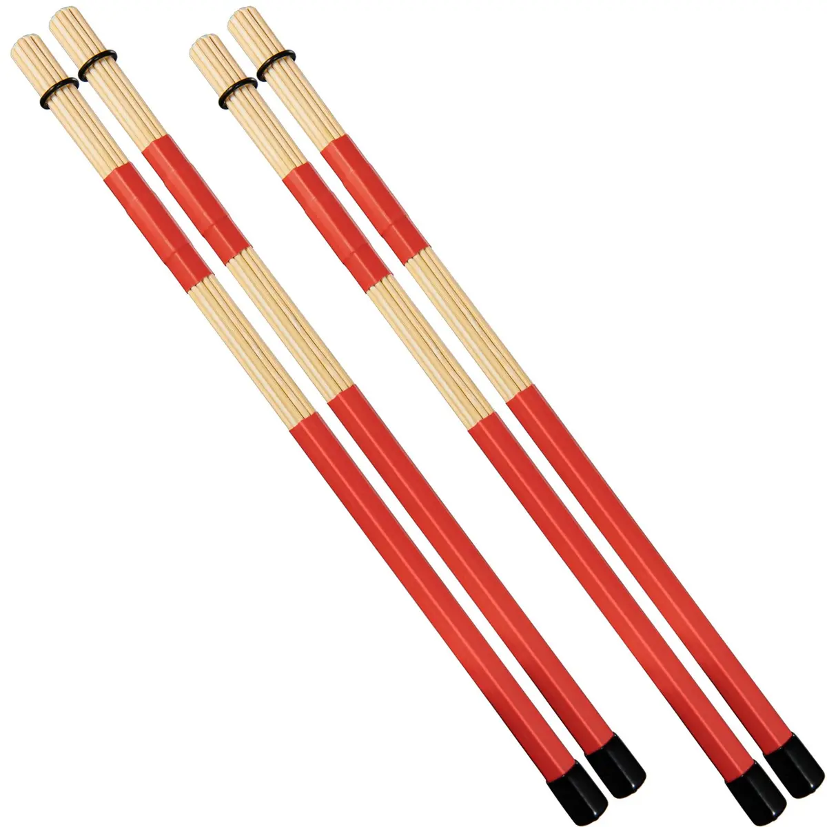 LALAOKS Bamboo Drumsticks with Red Wrap, 2 Pair | Natural & Durable for Jazz, Folk Music - main product image