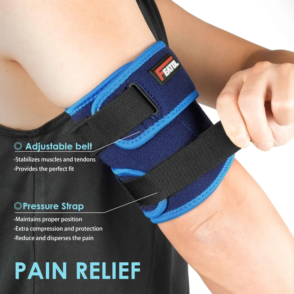 FEATOL Bicep Tendonitis Brace Upper Arm Compression Sleeve Support Bands | All-Day Comfort & Pain Relief - view 2