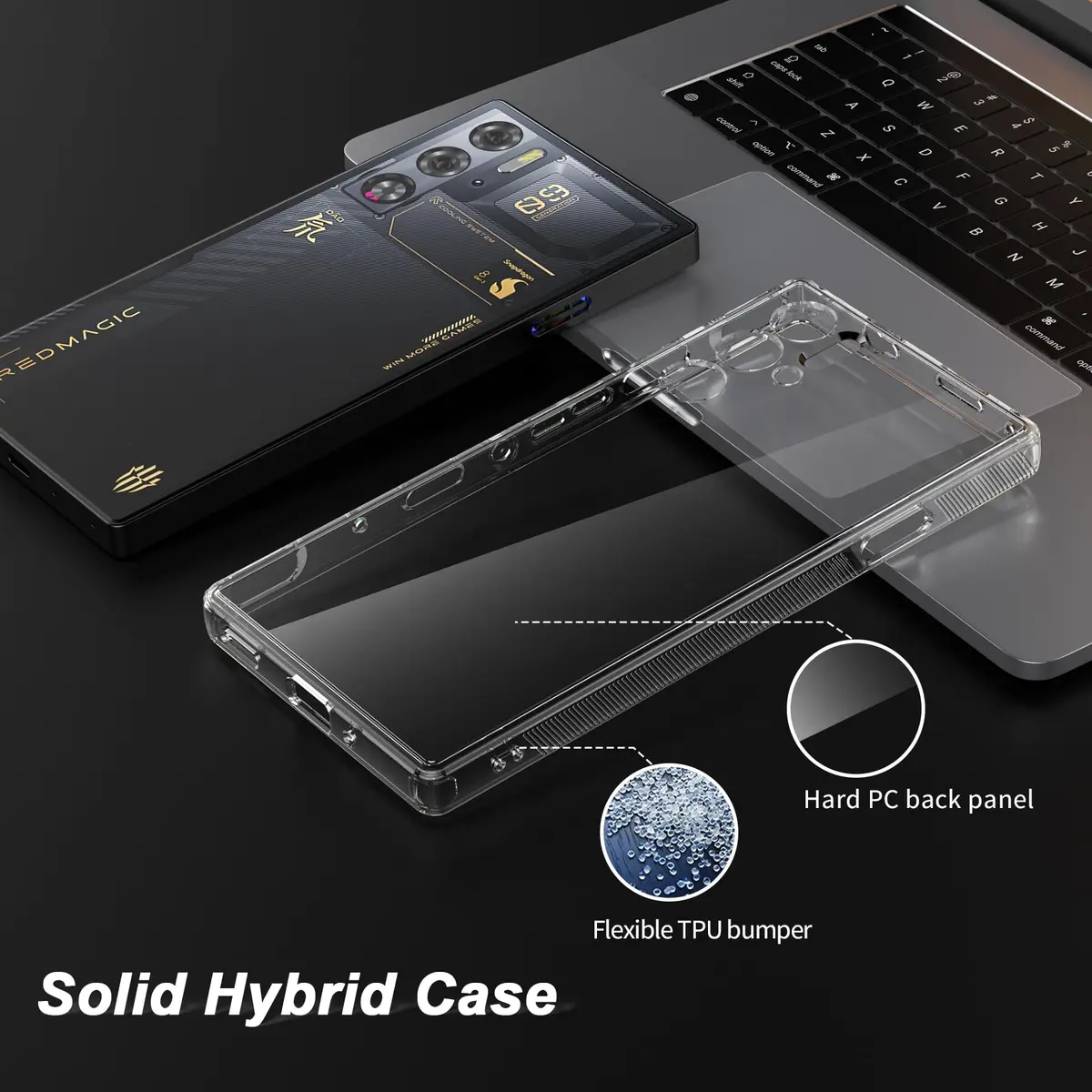 Cresee Crystal Clear Case for Red Magic 9 Pro/9S Pro 6.8" | Shockproof TPU Bumper, Hybrid PC Back - view 4