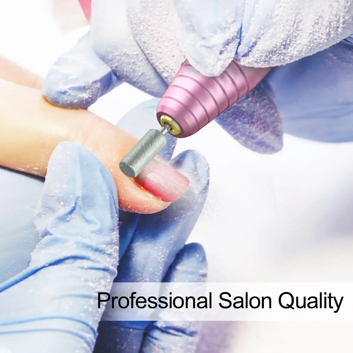 Melodly Electric Nail Drill Kit, Portable USB Efile Set with Iridescent Bits & Sanding Bands, Pink | 20000 RPM - view 6