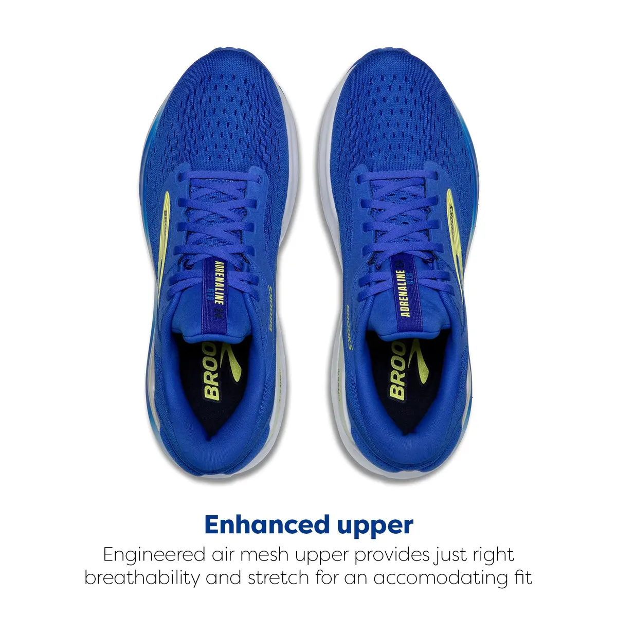 Brooks Men’s Adrenaline GTS 24 Supportive Running Shoe - Cobalt/Neo Yellow/Peacoat - 10 Medium | Lightweight Support with Nitrogen-Infused Cushioning - view 4