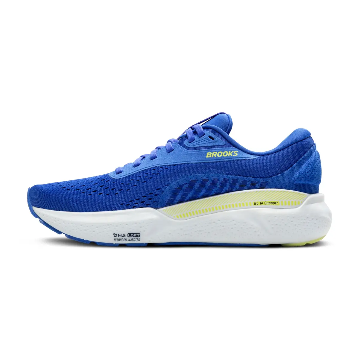 Brooks Men’s Adrenaline GTS 24 Supportive Running Shoe - Cobalt/Neo Yellow/Peacoat - 10 Medium | Lightweight Support with Nitrogen-Infused Cushioning - view 5