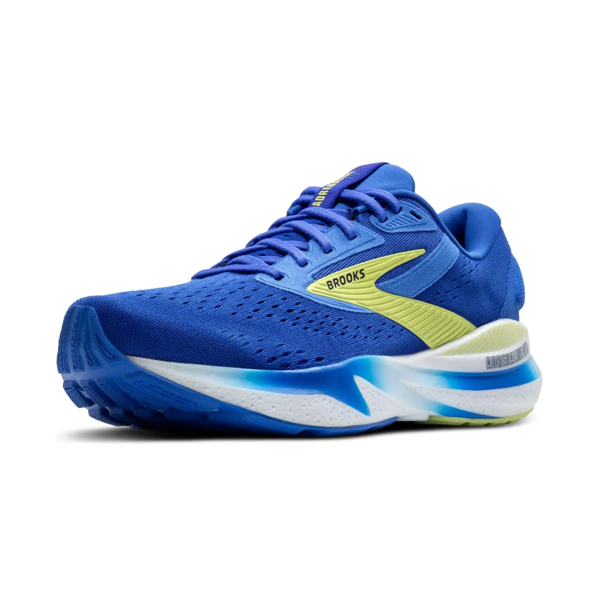 Brooks Men’s Adrenaline GTS 24 Supportive Running Shoe - Cobalt/Neo Yellow/Peacoat - 10 Medium | Lightweight Support with Nitrogen-Infused Cushioning - main product image