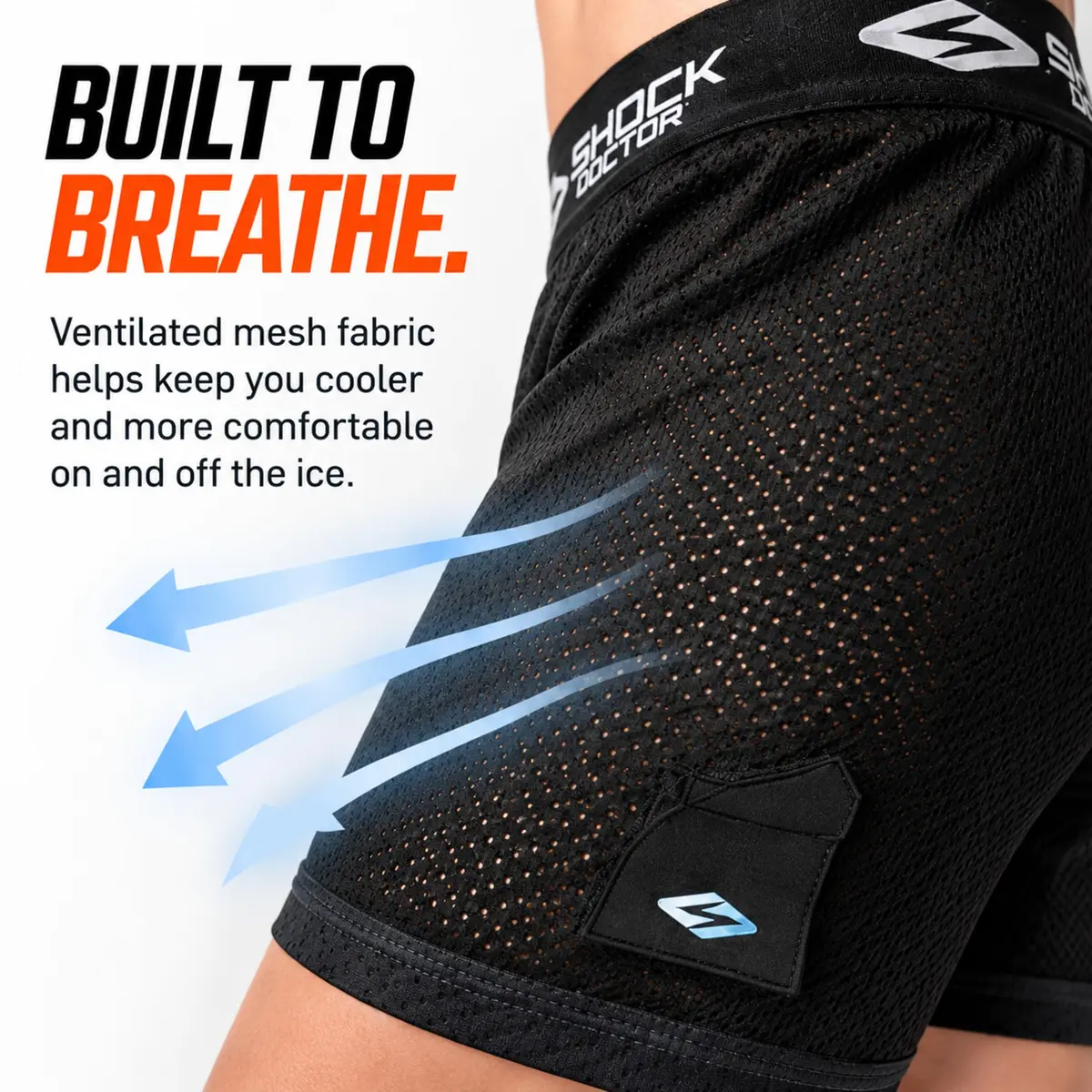 Shock Doctor Women's Core Loose Hockey Shorts with Pelvic Protector | Ventilated, Supportive & Comfortable for Adult Women - view 4