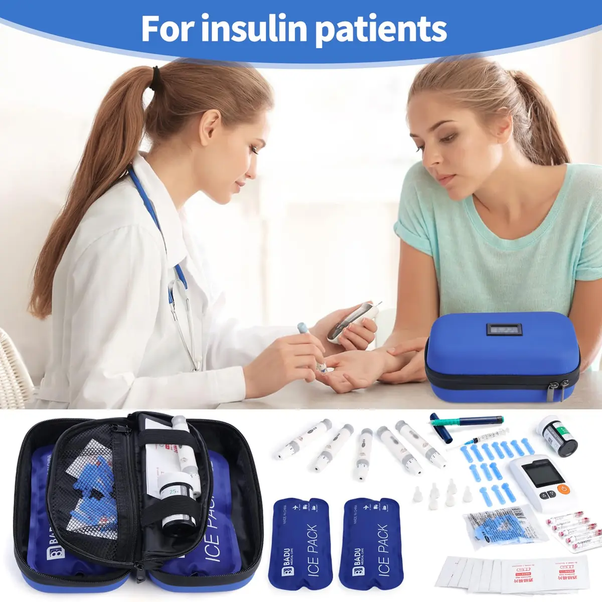 HIMDUZE Insulin Cooler Travel Case 21.1cm x 14.1cm x 8.7cm (8.3"x4.7"x3.4") | TSA Approved for Travel - view 6