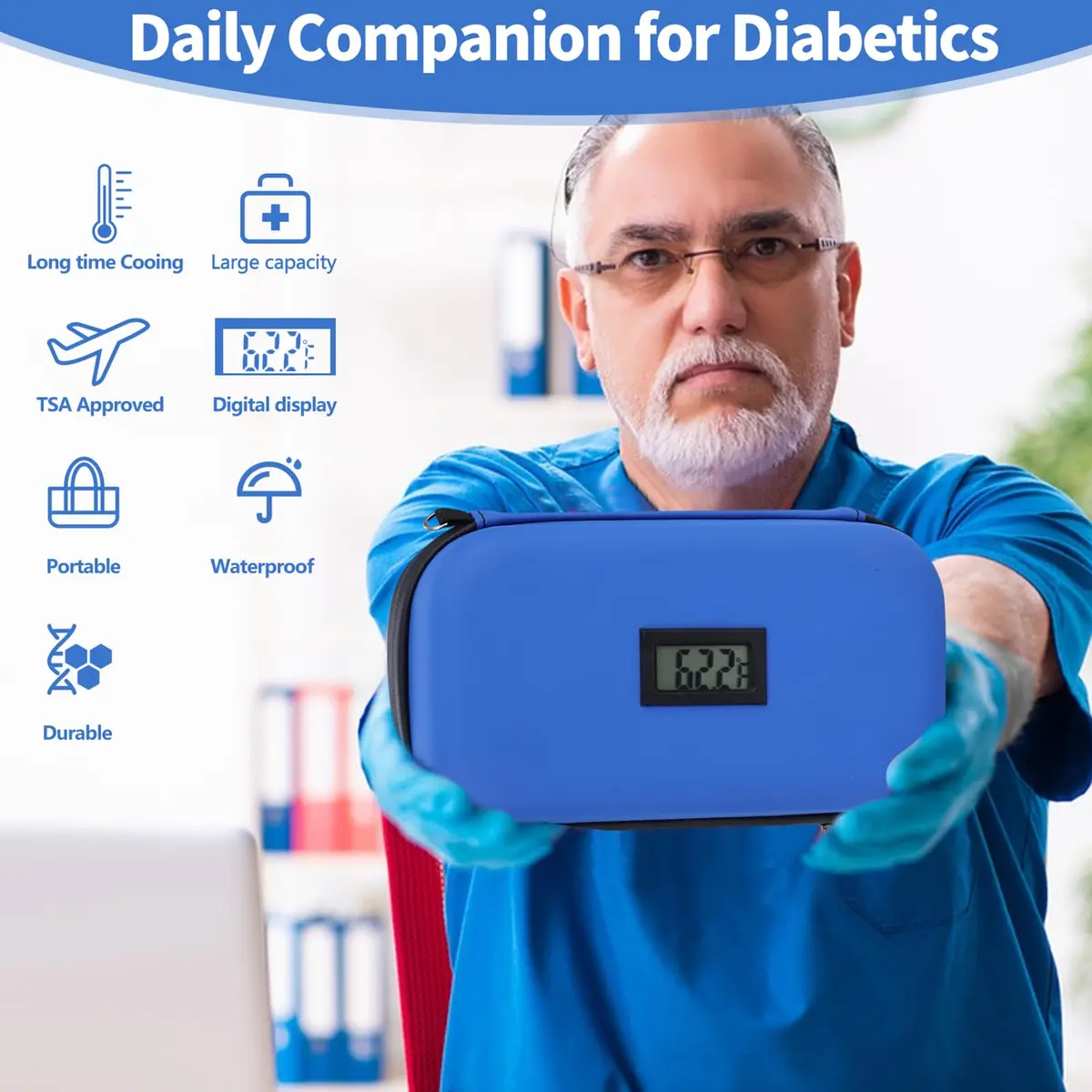 HIMDUZE Insulin Cooler Travel Case 21.1cm x 14.1cm x 8.7cm (8.3"x4.7"x3.4") | TSA Approved for Travel - view 7