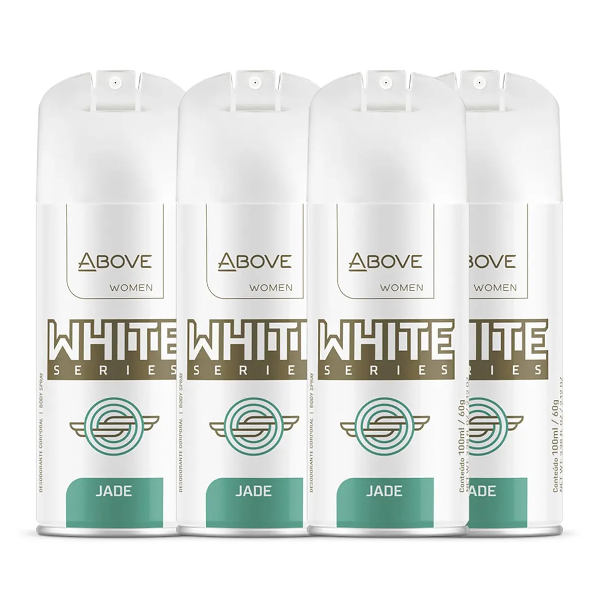 ABOVE White Series Body Spray, Jade, 4 pcs | Long-Lasting Freshness & Natural Care - main product image