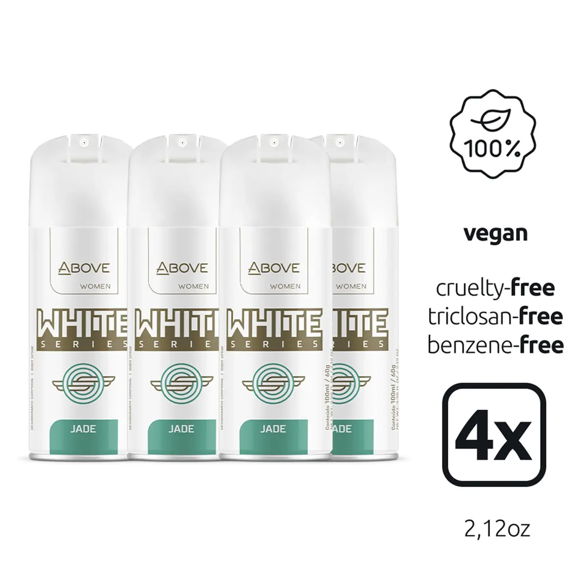 ABOVE White Series Body Spray, Jade, 4 pcs | Long-Lasting Freshness & Natural Care - view 2