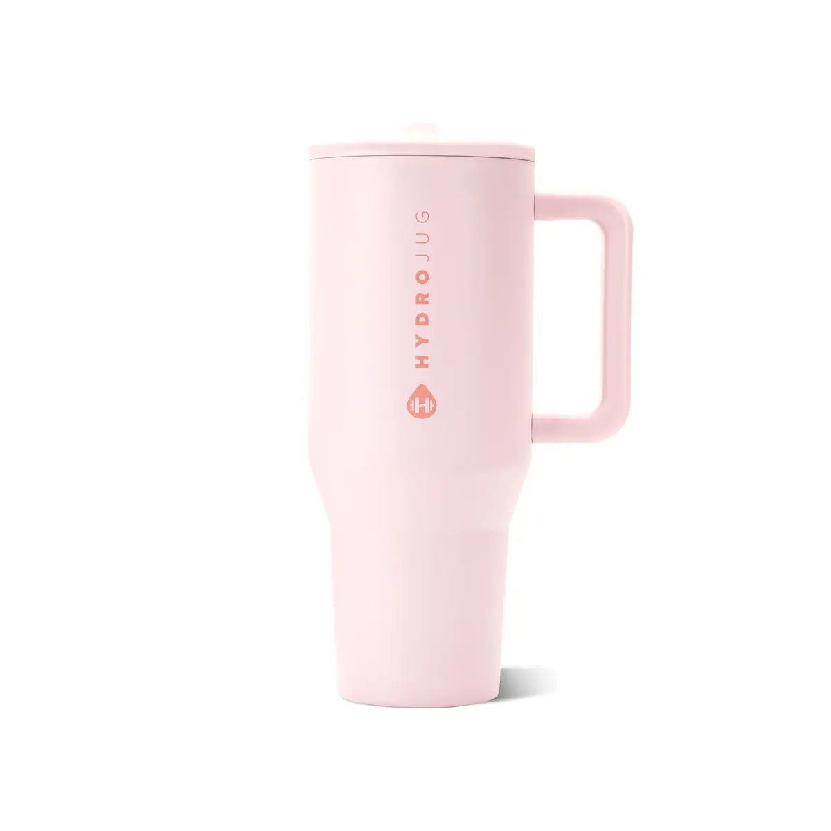 HydroJug Traveler 40oz Insulated Tumbler with Handle & Straw | Leak-Resistant Stainless Steel Water Bottle in Pink Sand - main product image