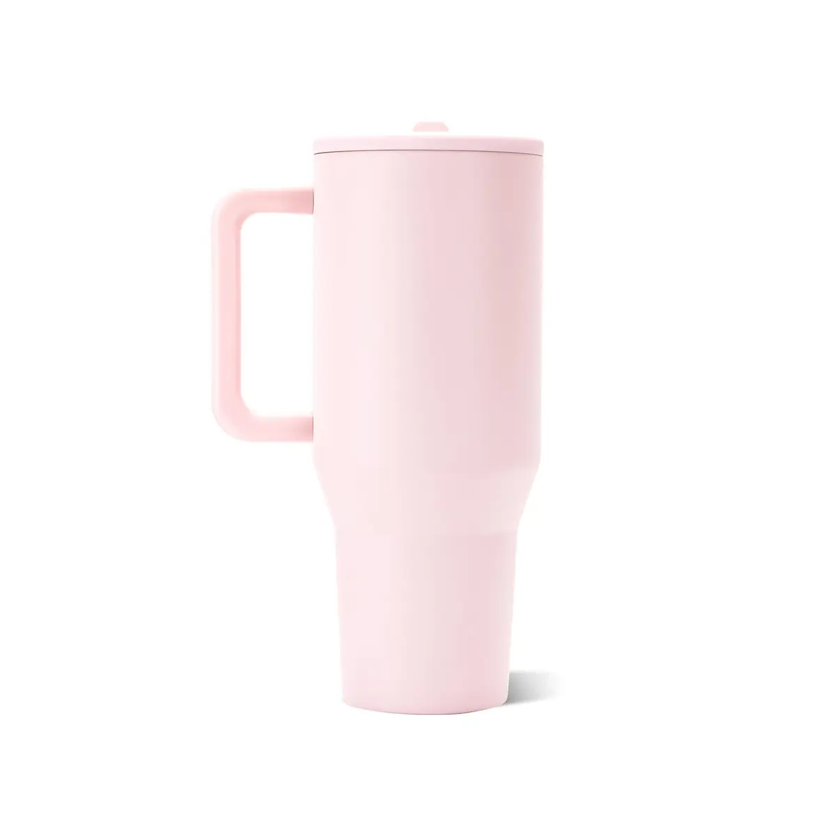 HydroJug Traveler 40oz Insulated Tumbler with Handle & Straw | Leak-Resistant Stainless Steel Water Bottle in Pink Sand - view 2