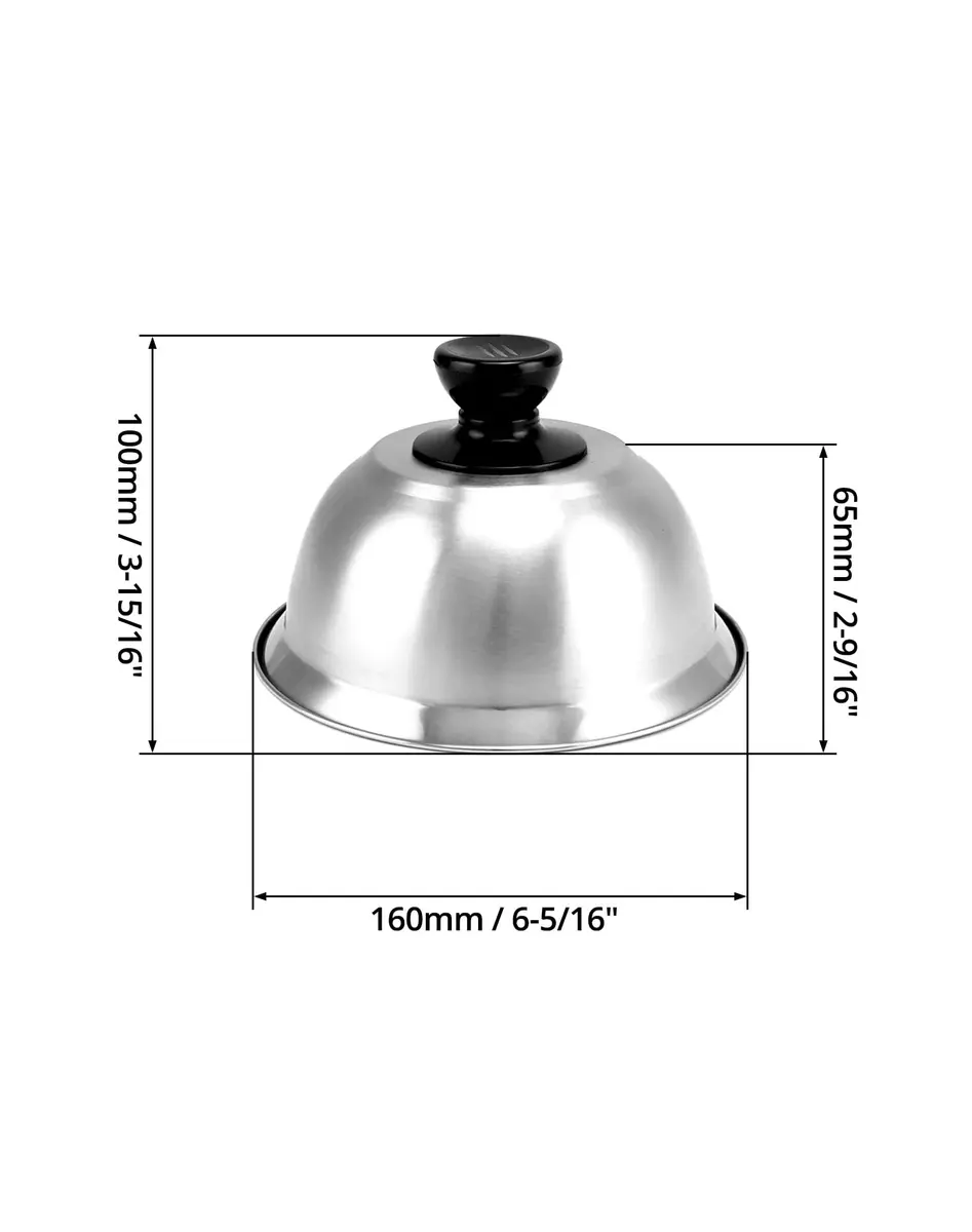 QWORK 6" Burger Covers Small Cheese Melting Dome | Stainless Steel Food Cover for Burger & Steak - view 6