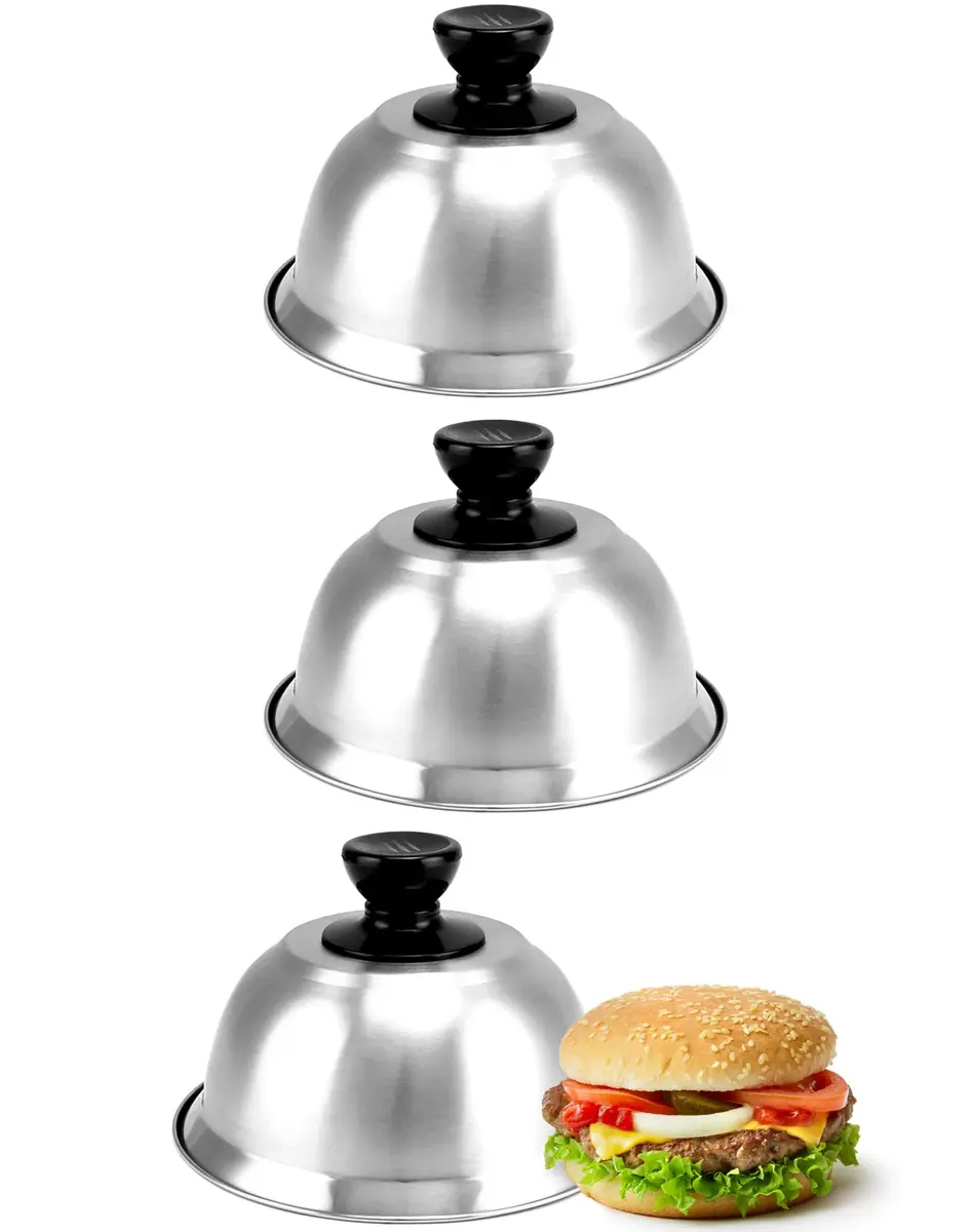 QWORK 6" Burger Covers Small Cheese Melting Dome | Stainless Steel Food Cover for Burger & Steak - view 7