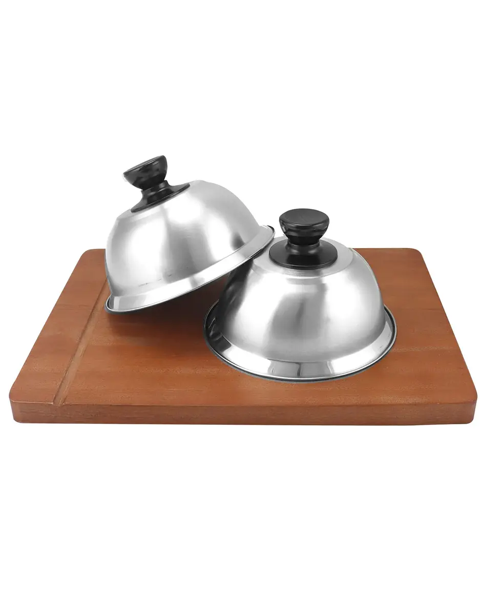 QWORK 6" Burger Covers Small Cheese Melting Dome | Stainless Steel Food Cover for Burger & Steak - view 2