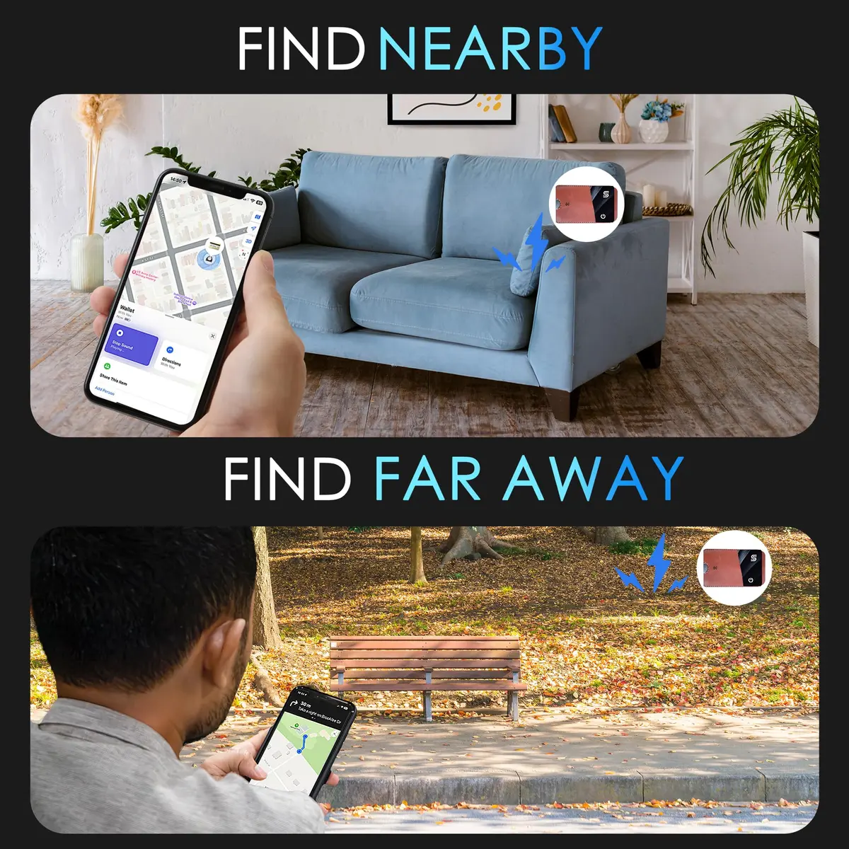SEINXON Wallet Tracker (iOS Only) IP68 Thin Item Finder Card | Bluetooth Locator with Apple Find My & Wireless Charging - view 5