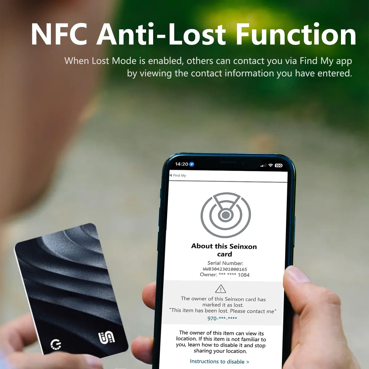 SEINXON Wallet Tracker (iOS Only) IP68 Thin Item Finder Card | Bluetooth Locator with Apple Find My & Wireless Charging - view 7