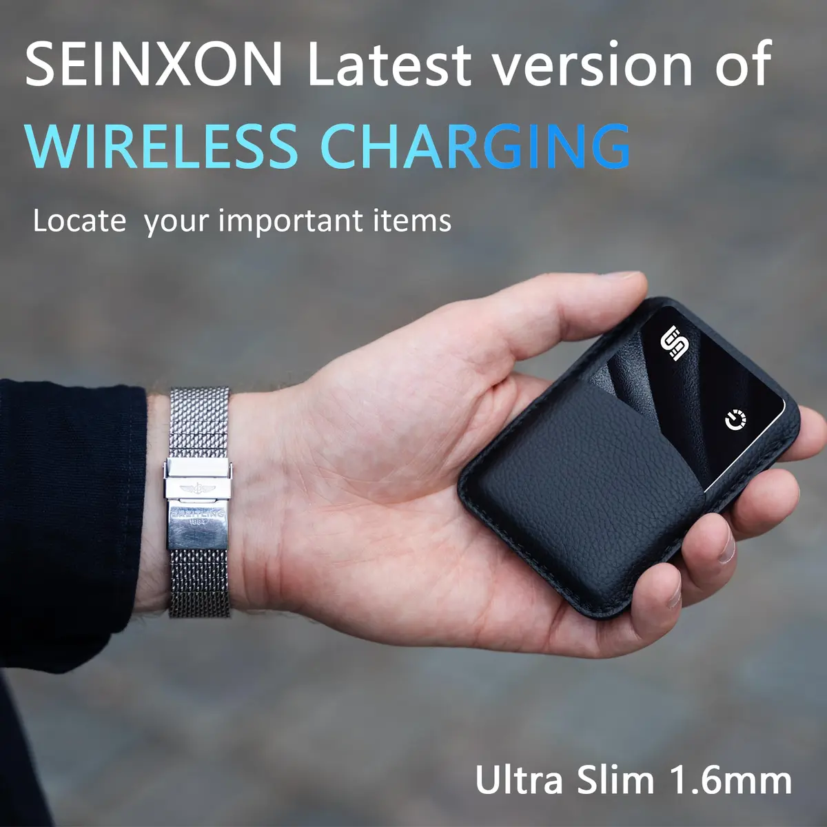 SEINXON Wallet Tracker (iOS Only) IP68 Thin Item Finder Card | Bluetooth Locator with Apple Find My & Wireless Charging - view 4