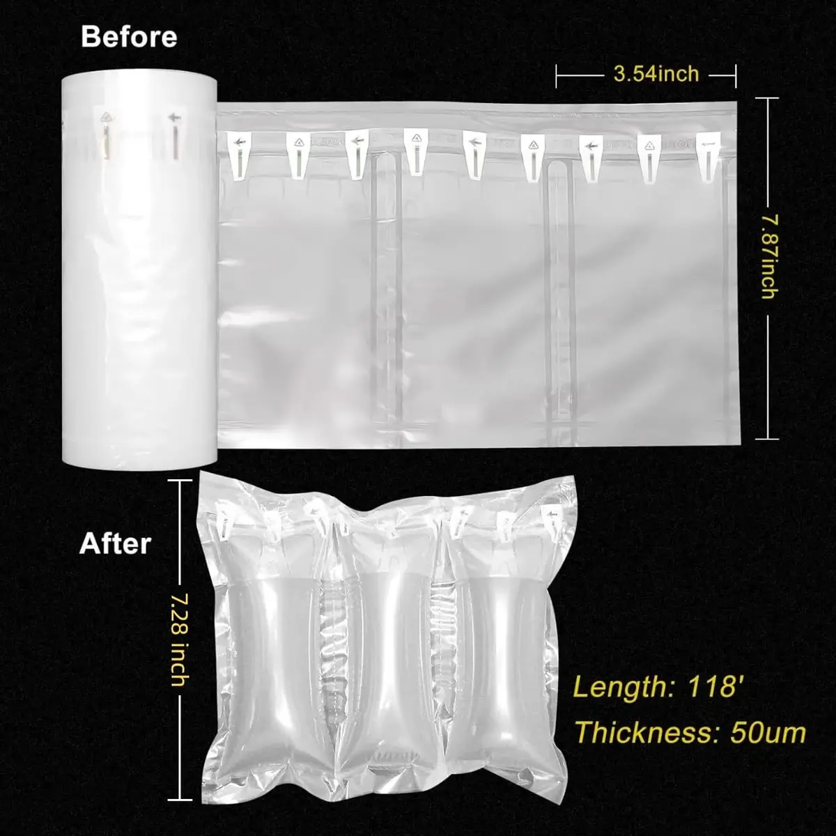Hijelyn Air Pillows for Shipping 400 Count | Inflatable Packing Material with Pump - view 4