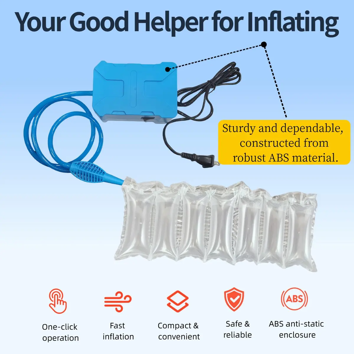 Hijelyn Air Pillows for Shipping 400 Count | Inflatable Packing Material with Pump - view 9
