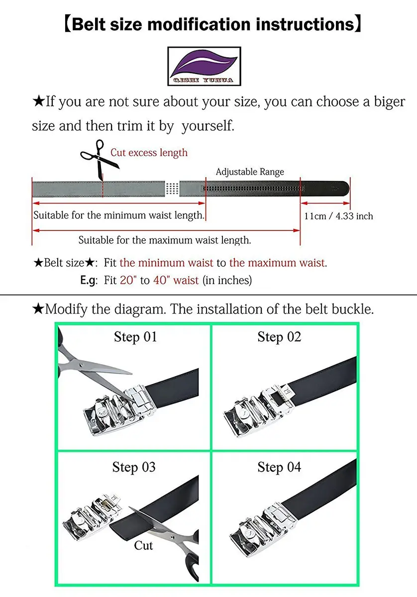 Dubulle Mens Ratchet Belt Leather Designer Black Slide Buckle Dress Belts | Adjustable, Genuine Leather, Gift Box - view 7