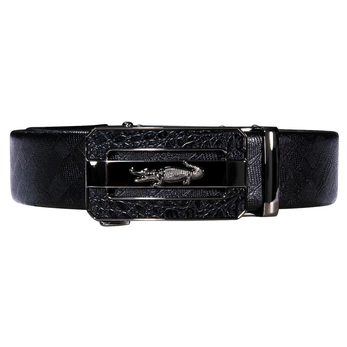 Dubulle Mens Ratchet Belt Leather Designer Black Slide Buckle Dress Belts | Adjustable, Genuine Leather, Gift Box - view 4