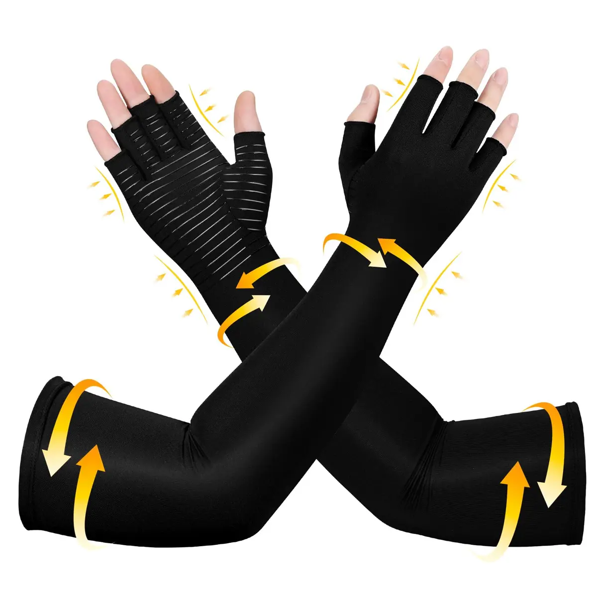 Zuscot Copper Long Compression Gloves for Arthritis & Edema | Support & Pain Relief (70-120 chars) - main product image