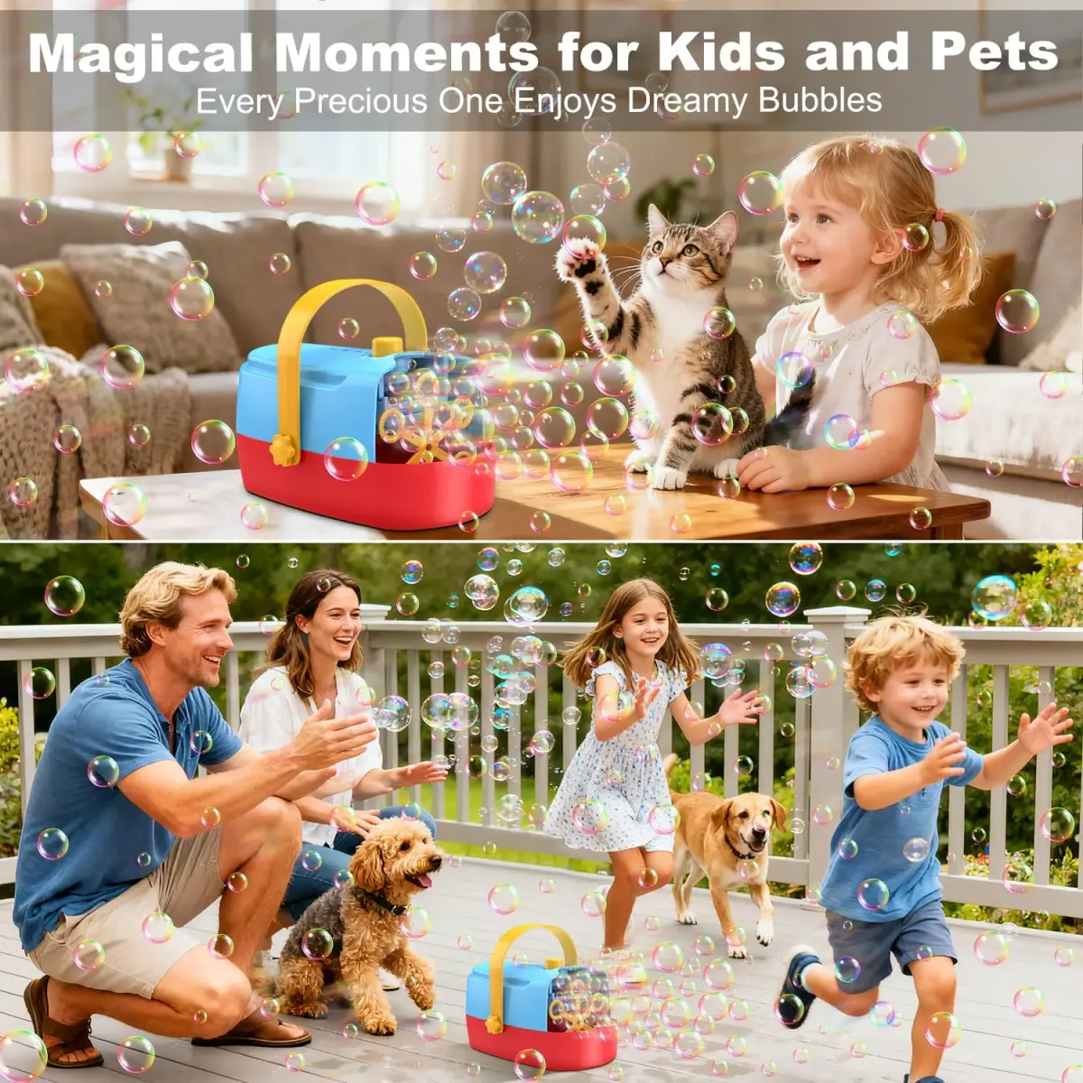 Zerhunt Automatic Bubble Machine Blower 18000+ Bubbles/Min | 24.89 cm (9.8 in) x 14.71 cm (5.8 in) x 13.31 cm (5.2 in) - view 7